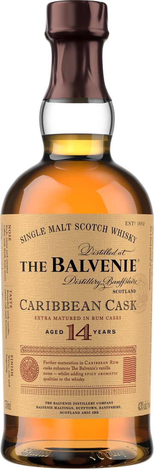 Balvenie 14 Year Caribbean Cask Single Malt Scotch Whisky - All Kosher Wines - kosher