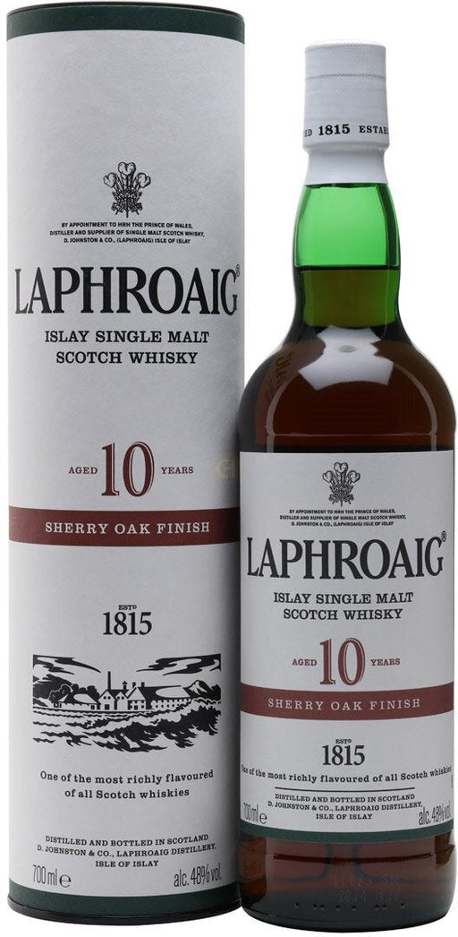 Laphroaig 10 Years Old Sherry Oak Finish Single Malt Whiskey Islay Scotland - All Kosher Wines - kosher