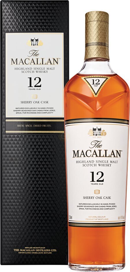 The Macallan Sherry Oak 12 Years Old Single Malt Scotch Whisky - All Kosher Wines - kosher